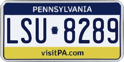 PA license plate LSU8289