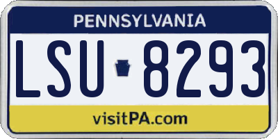 PA license plate LSU8293
