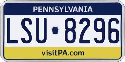 PA license plate LSU8296