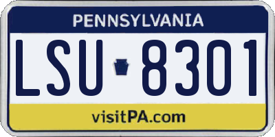 PA license plate LSU8301