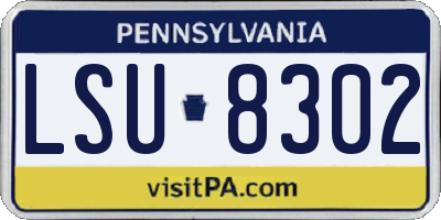 PA license plate LSU8302