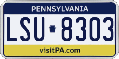 PA license plate LSU8303