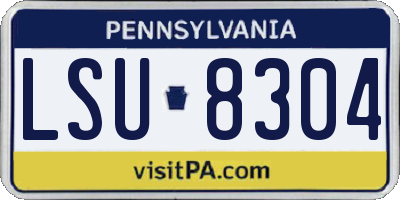 PA license plate LSU8304