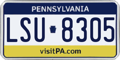 PA license plate LSU8305