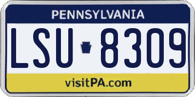 PA license plate LSU8309