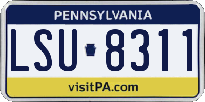 PA license plate LSU8311