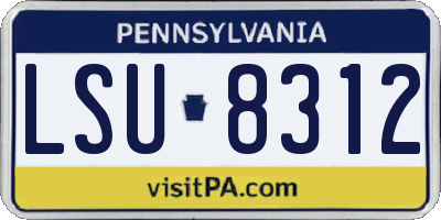 PA license plate LSU8312