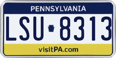 PA license plate LSU8313