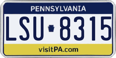 PA license plate LSU8315