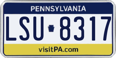 PA license plate LSU8317