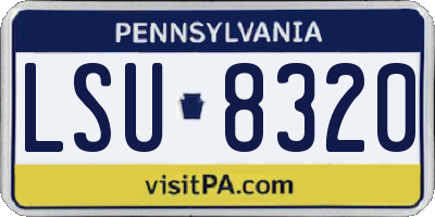 PA license plate LSU8320