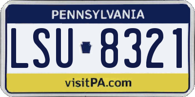 PA license plate LSU8321