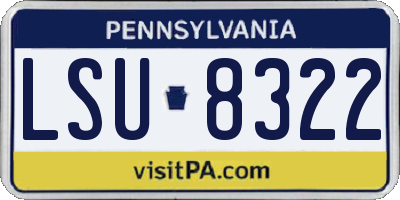 PA license plate LSU8322