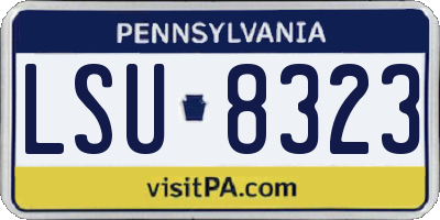 PA license plate LSU8323