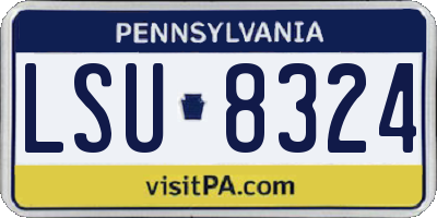 PA license plate LSU8324