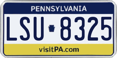 PA license plate LSU8325