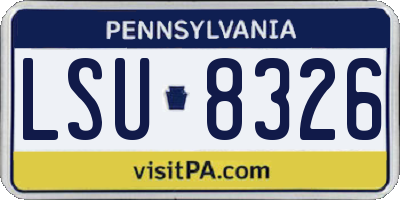 PA license plate LSU8326