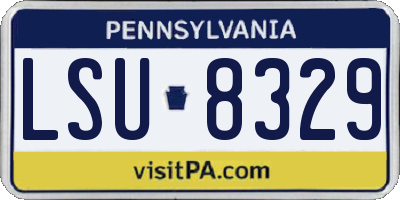 PA license plate LSU8329