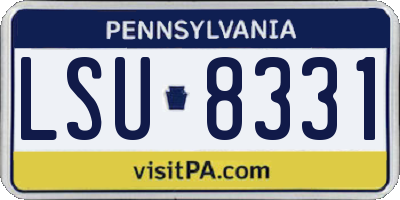 PA license plate LSU8331