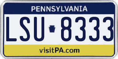 PA license plate LSU8333