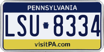 PA license plate LSU8334