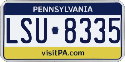 PA license plate LSU8335