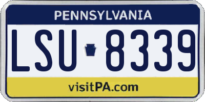 PA license plate LSU8339