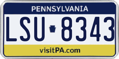 PA license plate LSU8343