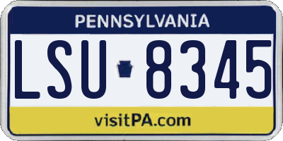 PA license plate LSU8345