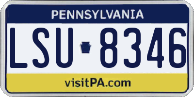 PA license plate LSU8346