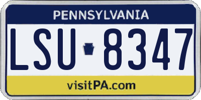 PA license plate LSU8347