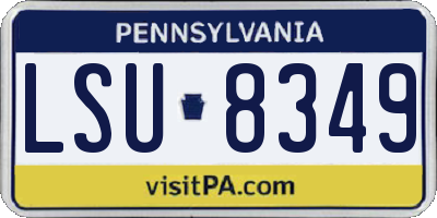 PA license plate LSU8349