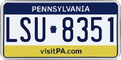PA license plate LSU8351