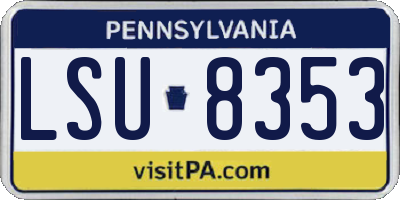 PA license plate LSU8353