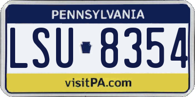PA license plate LSU8354