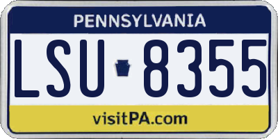 PA license plate LSU8355