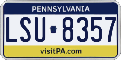 PA license plate LSU8357