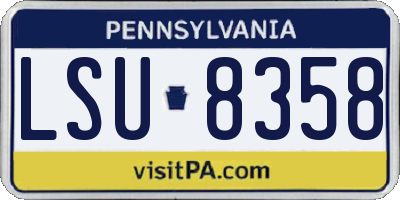 PA license plate LSU8358
