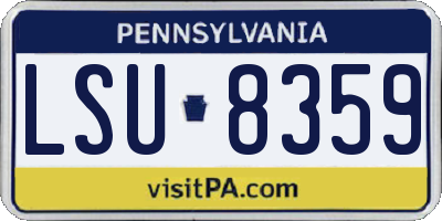 PA license plate LSU8359