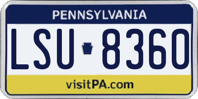 PA license plate LSU8360