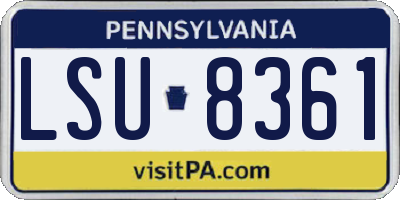 PA license plate LSU8361