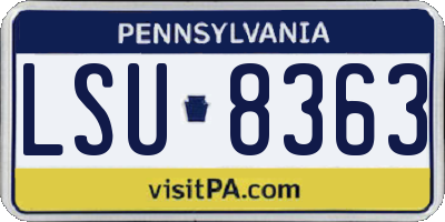 PA license plate LSU8363