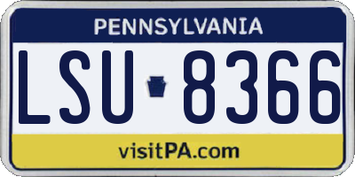 PA license plate LSU8366