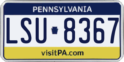 PA license plate LSU8367