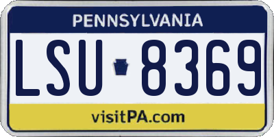 PA license plate LSU8369