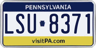 PA license plate LSU8371