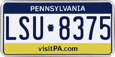 PA license plate LSU8375