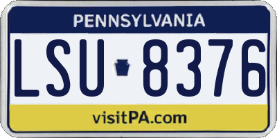 PA license plate LSU8376