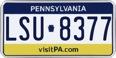 PA license plate LSU8377