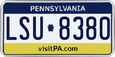 PA license plate LSU8380